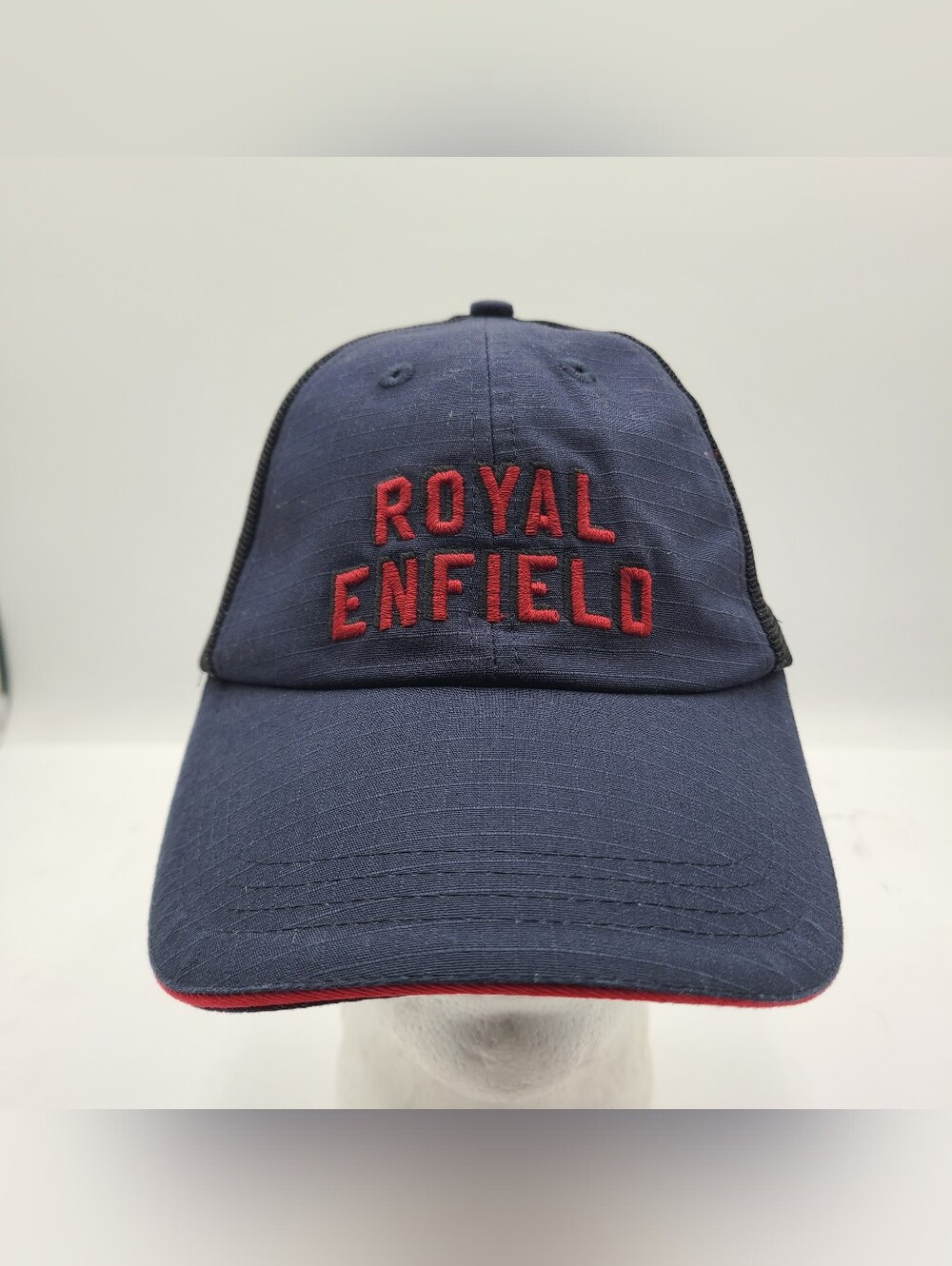 B55 Royal Enfield Blue Ripstop Mesh Back Trucker Hat Cap Snapback One-Size
